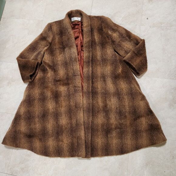 VTG Christian Dior Womens Size 8 USA Made Long Fur Coat Jacket Mink? W Pockets - Picture 3 of 16